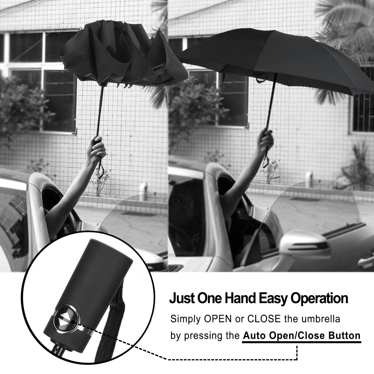 Umbrella Windproof Travel Umbrella Compact Folding Reverse Umbrella,LANBRELLA