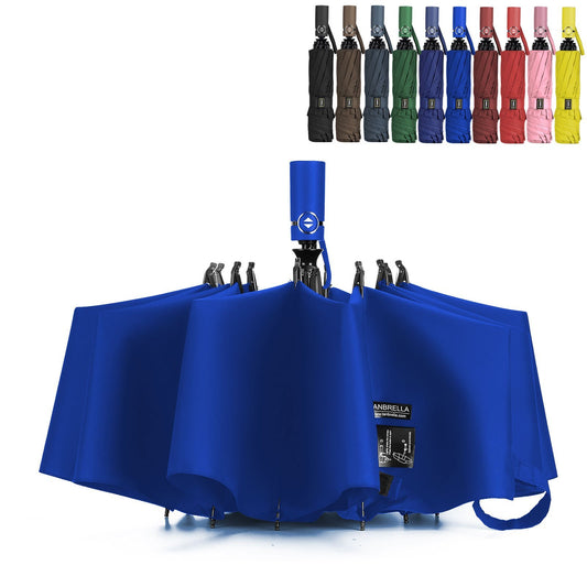 Umbrella Inverted Travel Umbrella Windproof Compact Folding - Blue